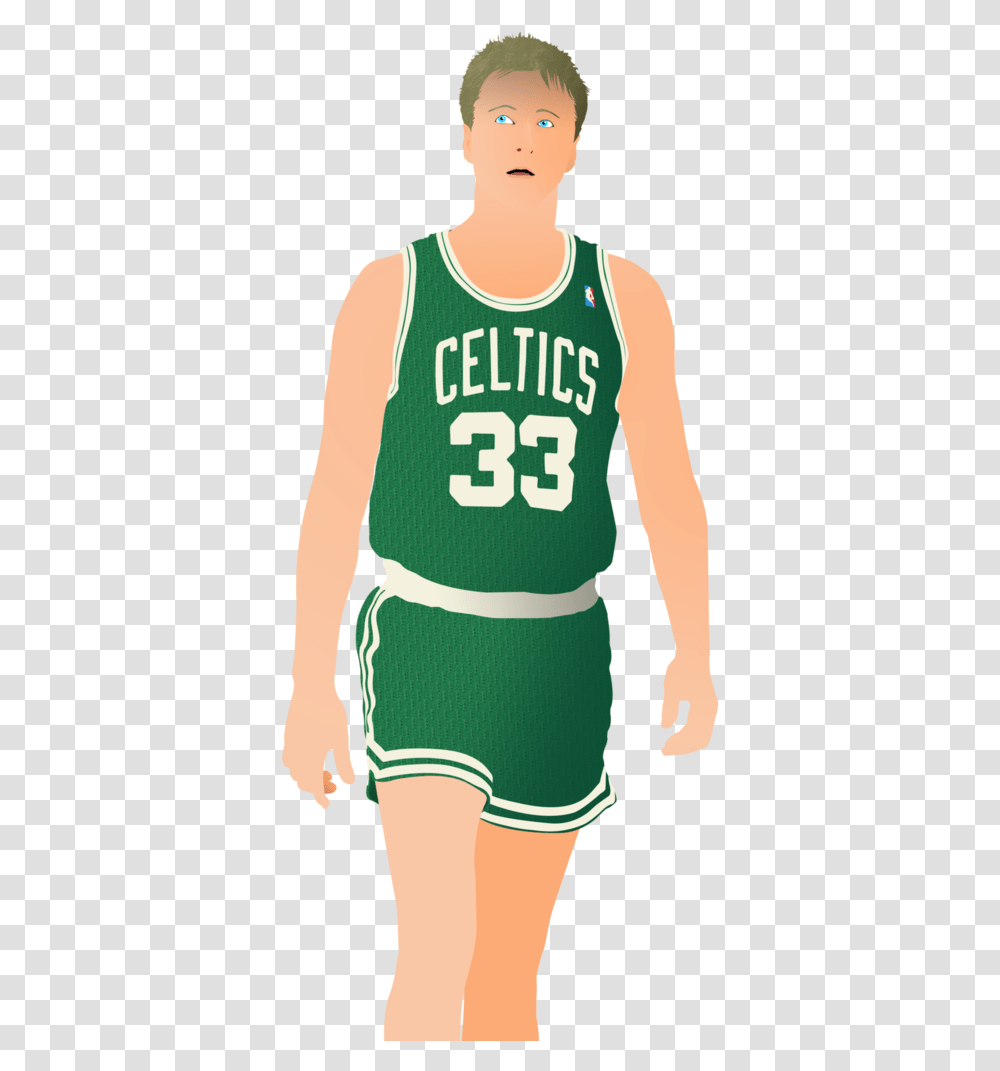Download Larry Bird Graphic Black Larry Bird Background, Clothing, Person, Shirt, People Transparent Png