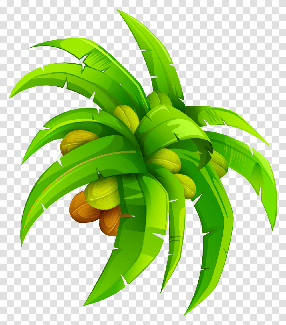 Download Leaf Vector Coconut Uokplrs Cartoon Coconut Leaf Texture, Green, Banana, Fruit, Plant Transparent Png