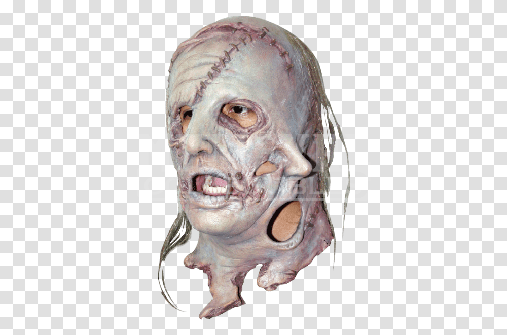 Download Leatherface Mask Sewn Man Mask Halloween Full, Head, Person, Human, Alien Transparent Png