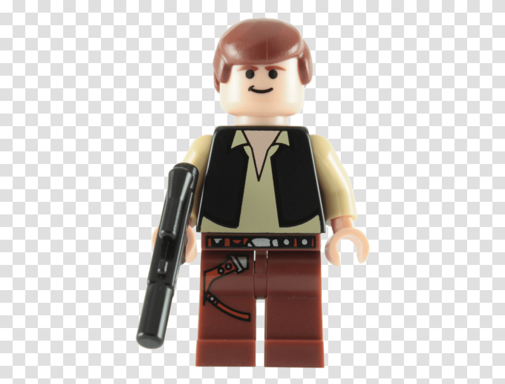 Download Lego Death Star Han Solo Minifigure With Blaster Lego Star Wars Han Solo, Toy, Figurine, Doll Transparent Png