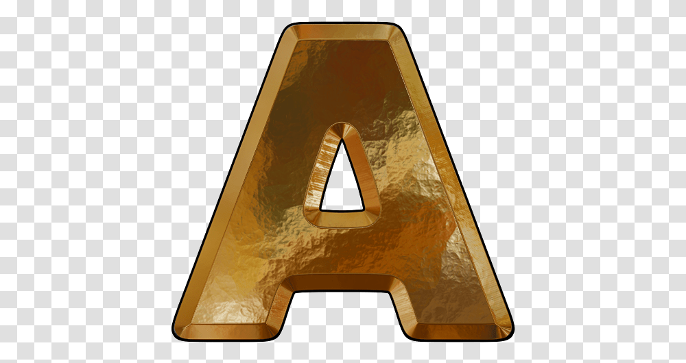 Download Letter In Gold Leaf Presentation Alphabets Gold Leaf Letters, Triangle Transparent Png