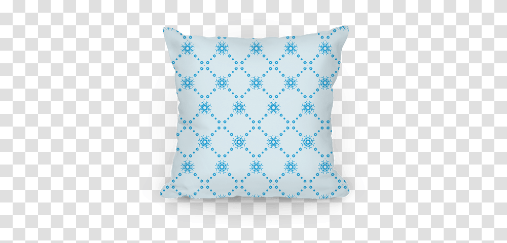 Download Light Blue Snowflake Pattern Cushion, Pillow, Purse, Handbag, Accessories Transparent Png