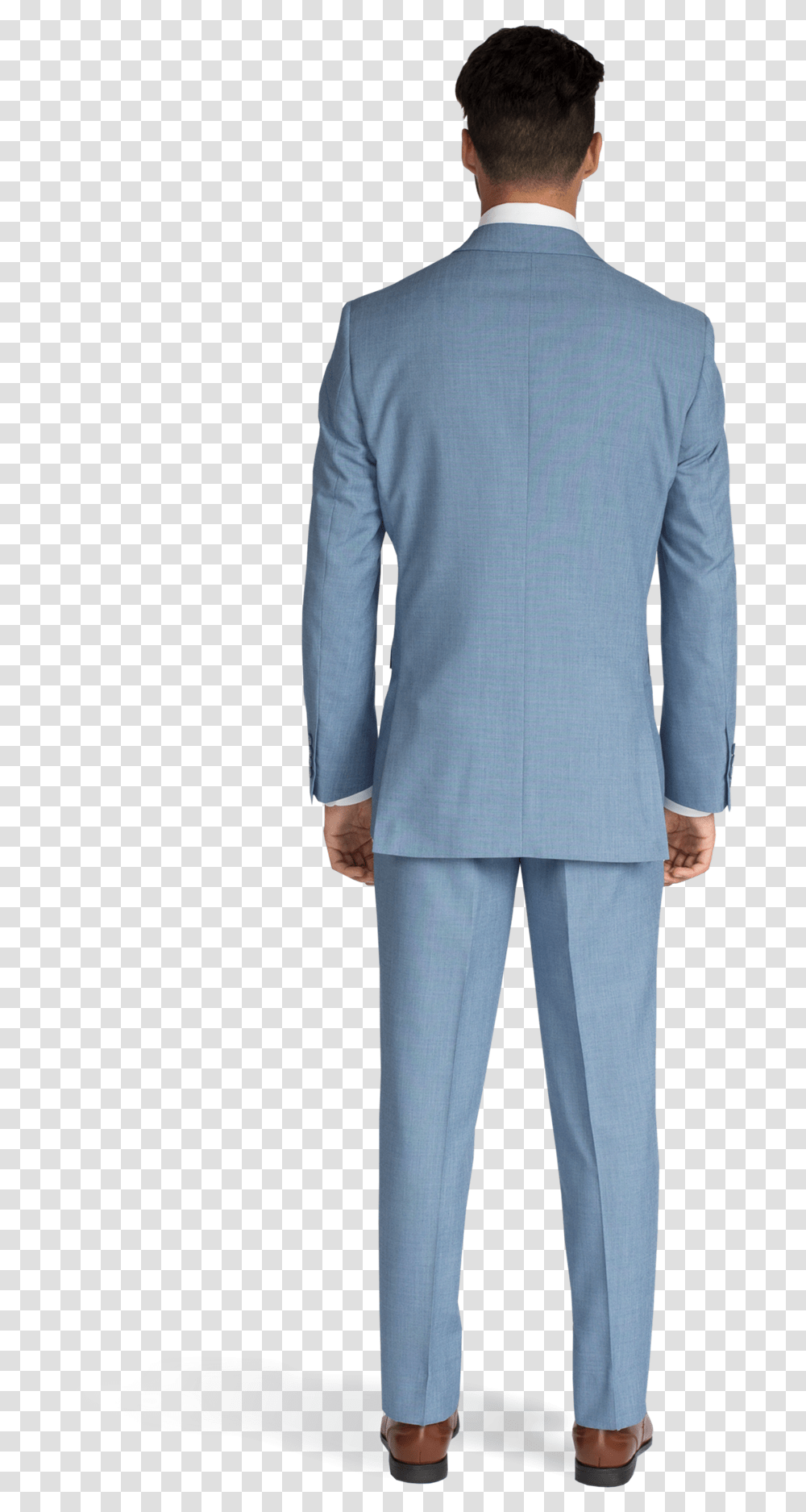 Download Light Blue Suit Back View Men Suit Back View, Clothing, Apparel, Sleeve, Long Sleeve Transparent Png