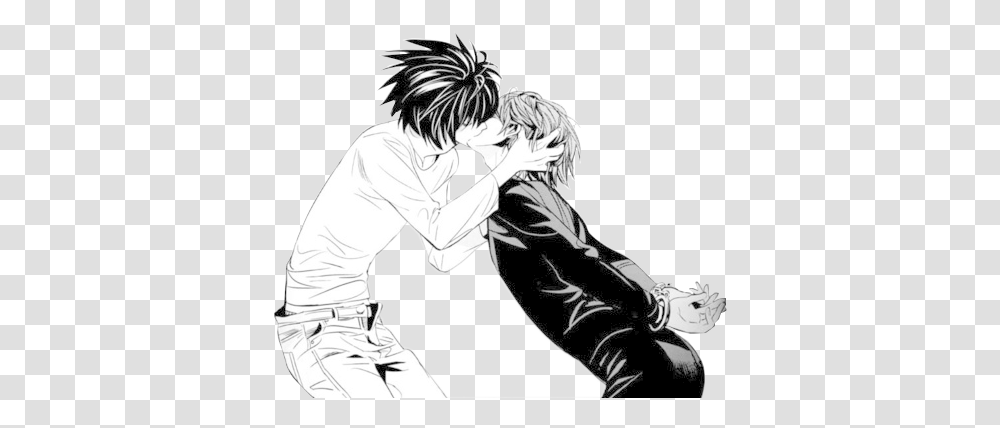 Download Light Yagami And L Kiss Light Yagami And L Kiss, Person, Human, Manga, Comics Transparent Png