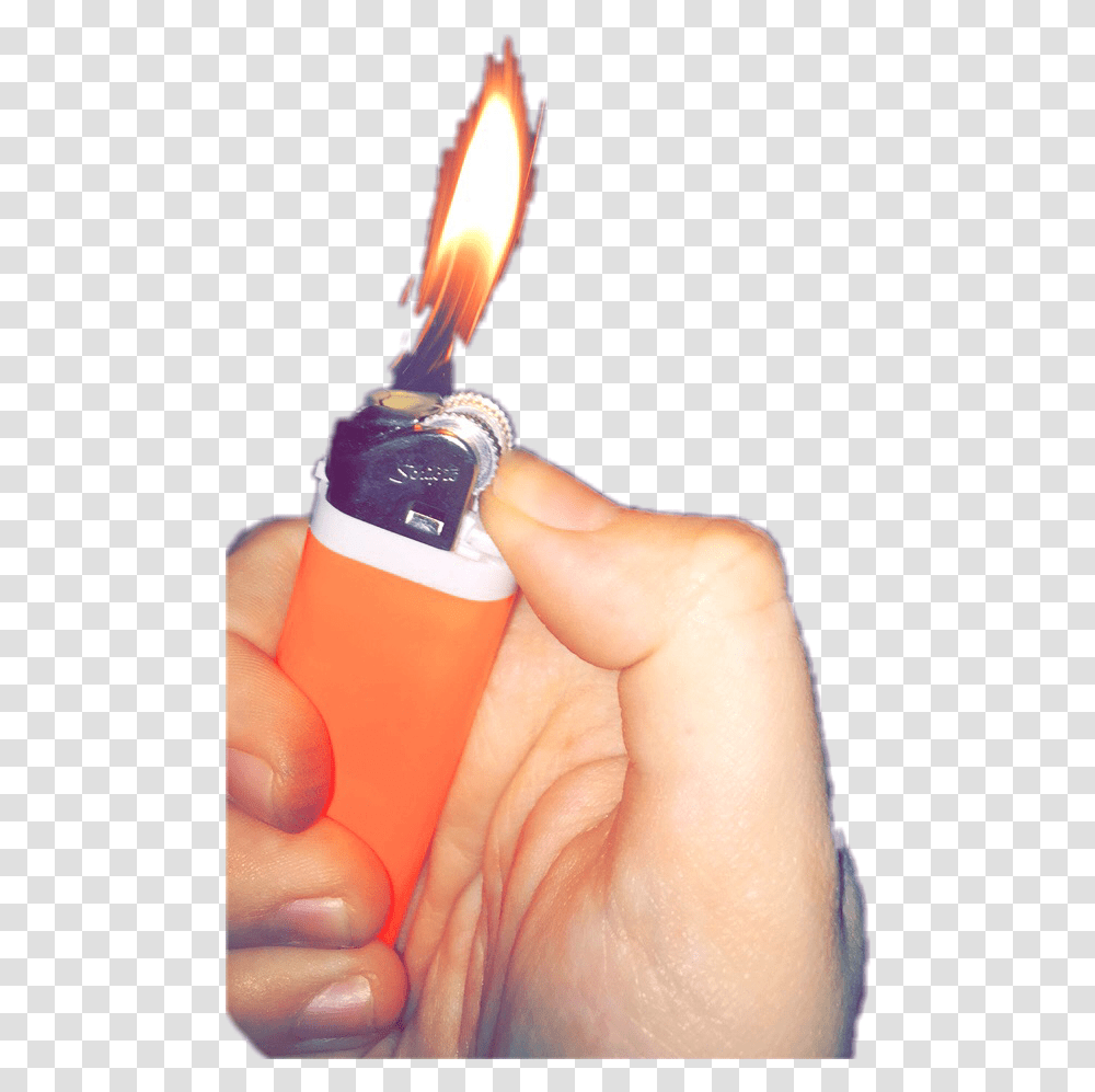 Download Lighter Fire Flame Bic Hand Grunge Punk Hand, Person Transparent Png