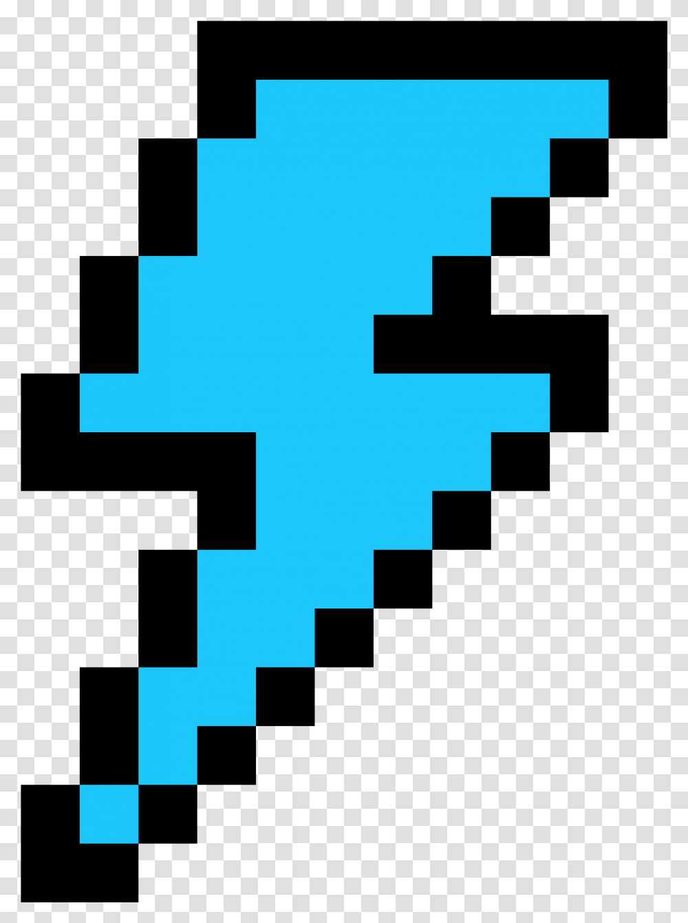 Download Lightning Bolt Lightning Pixel Art Image With Lightning Bolt Pixel Art, Cross, Symbol, Pac Man, Logo Transparent Png