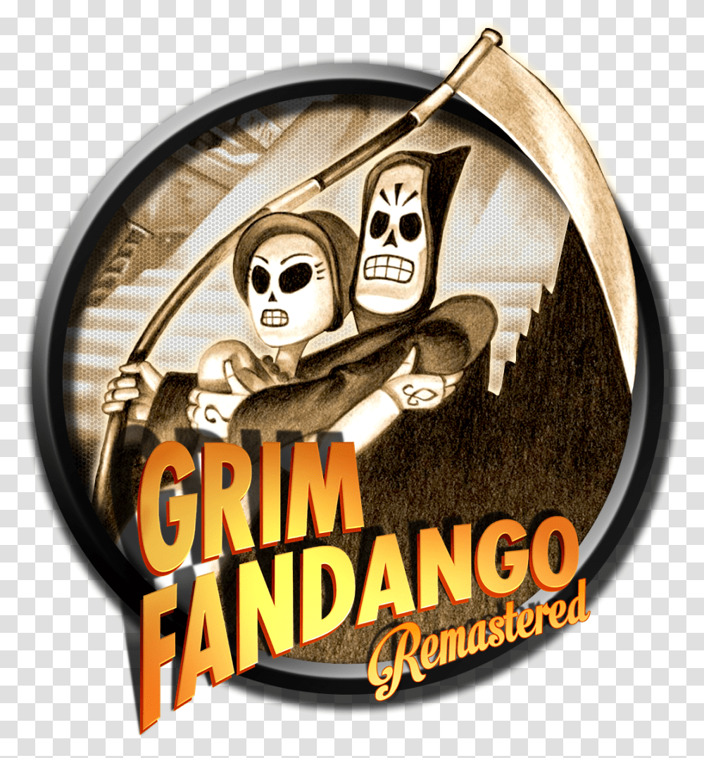 Download Liked Like Share Peter Mcconnell Grim Fandango Grim Fandango Remastered Cover, Poster, Advertisement, Hand, Disk Transparent Png