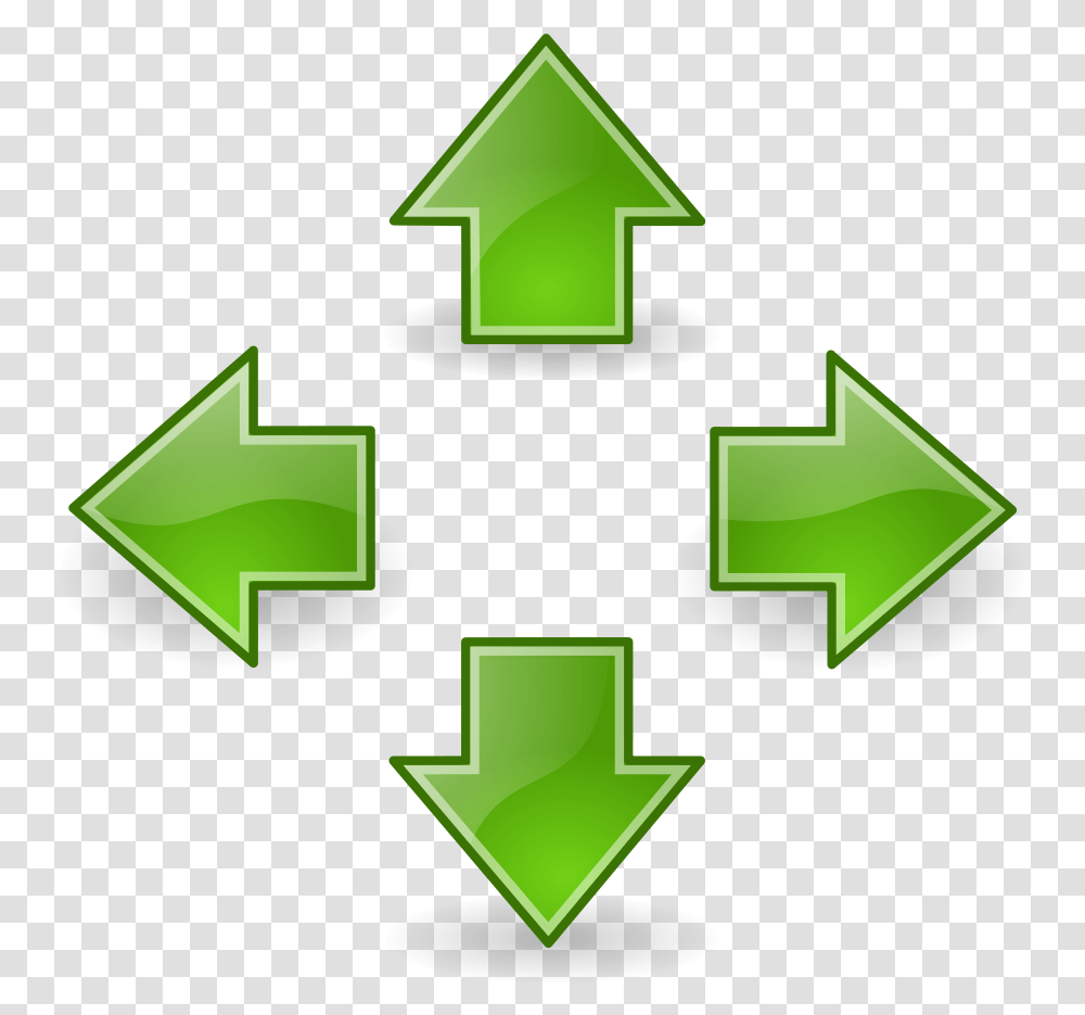 Download Line Arrows Curved Green Free Clipart Arrow Up Down Left Right, Recycling Symbol, Cross Transparent Png