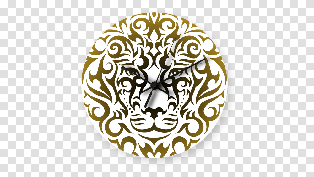 Download Lion Tattoo Vector Printed Wall Clock Tattoo Iphone Xs Max Gold Edition, Analog Clock, Rug Transparent Png