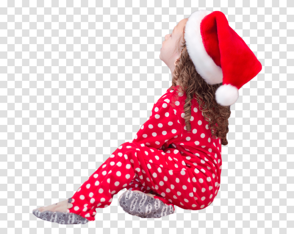 Download Little Girl Santa Hat Christmas Santa Claus Girl Little Girls, Texture, Person, Human, Clothing Transparent Png
