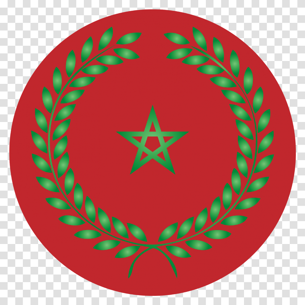 Download Logo Icon Flag Morocco Svg Eps Psd Ai Circle Maroc Flags, Symbol, Star Symbol, Birthday Cake, Dessert Transparent Png