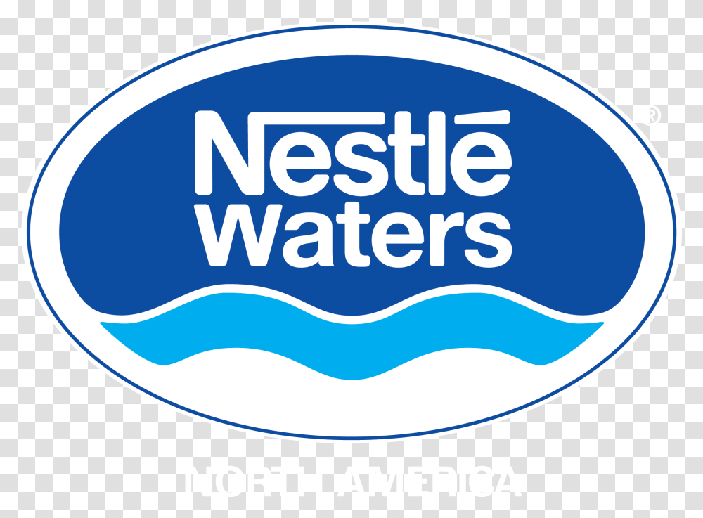 Download Logo Nestl Waters Clipart Nestle Water Bottle Company Logo, Label, Text, Sticker, Word Transparent Png
