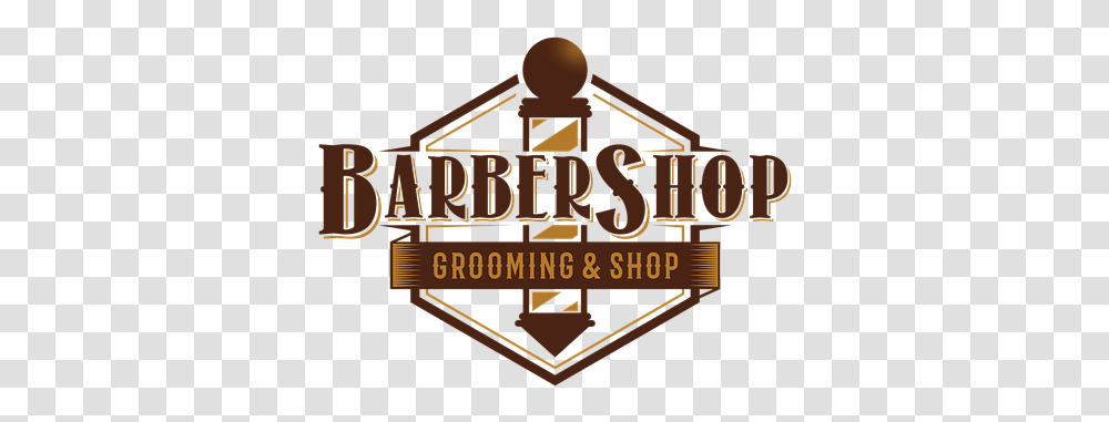 Download Logotype Emblem Barber Barbershop Logo Illustration, Symbol, Trademark, Alphabet, Text Transparent Png