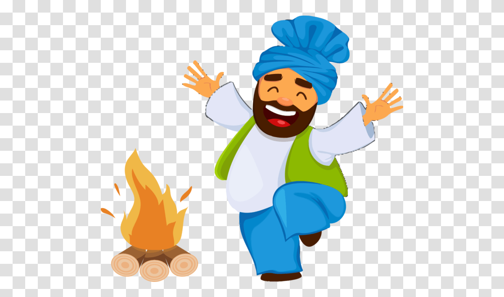 Download Lohri Cartoon Celebrating Cook Lohri, Person, Human, Performer, Fire Transparent Png