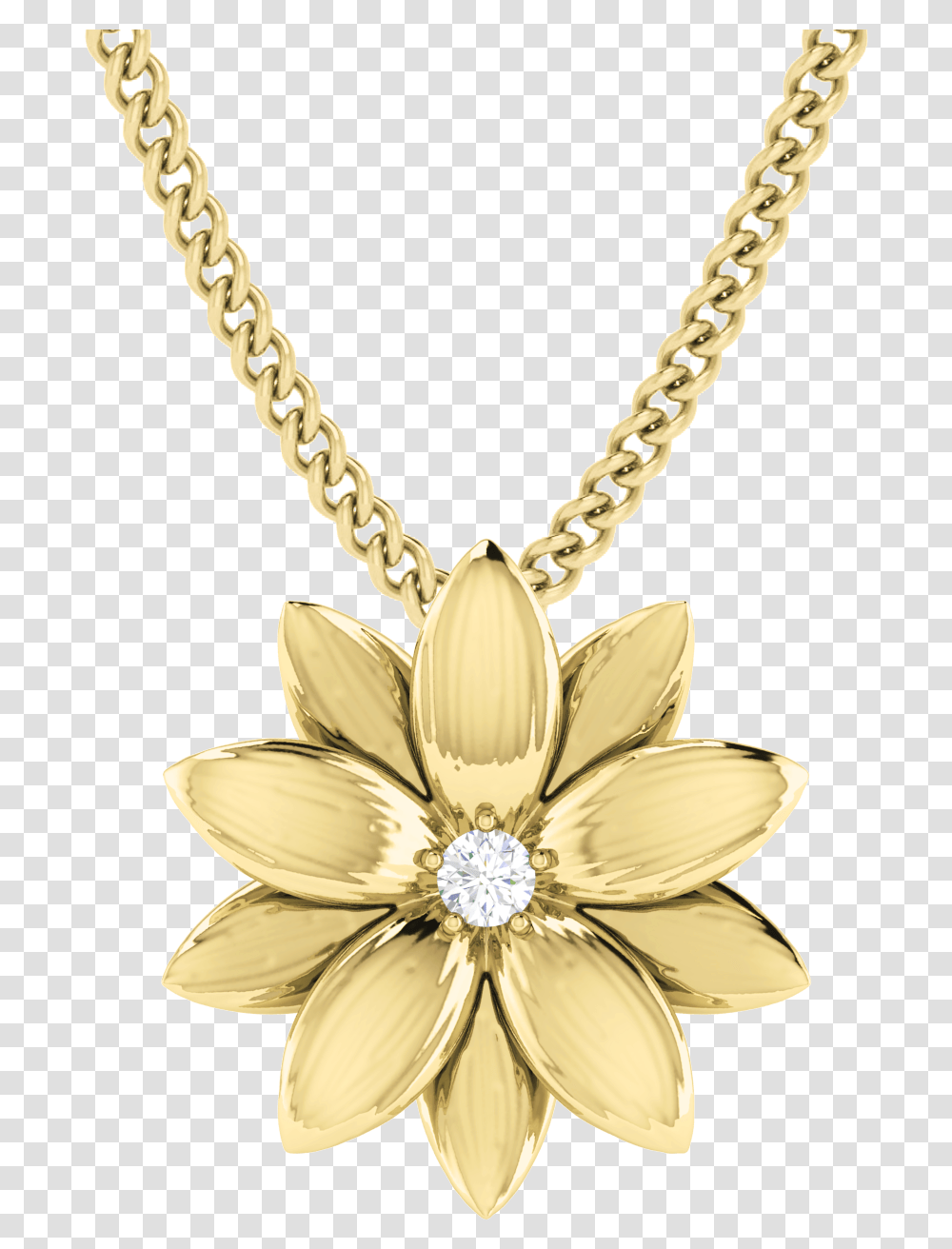 Download Lotus Flower Necklace Yellow Diamond Gold Flower Necklace, Jewelry, Accessories, Accessory, Gemstone Transparent Png