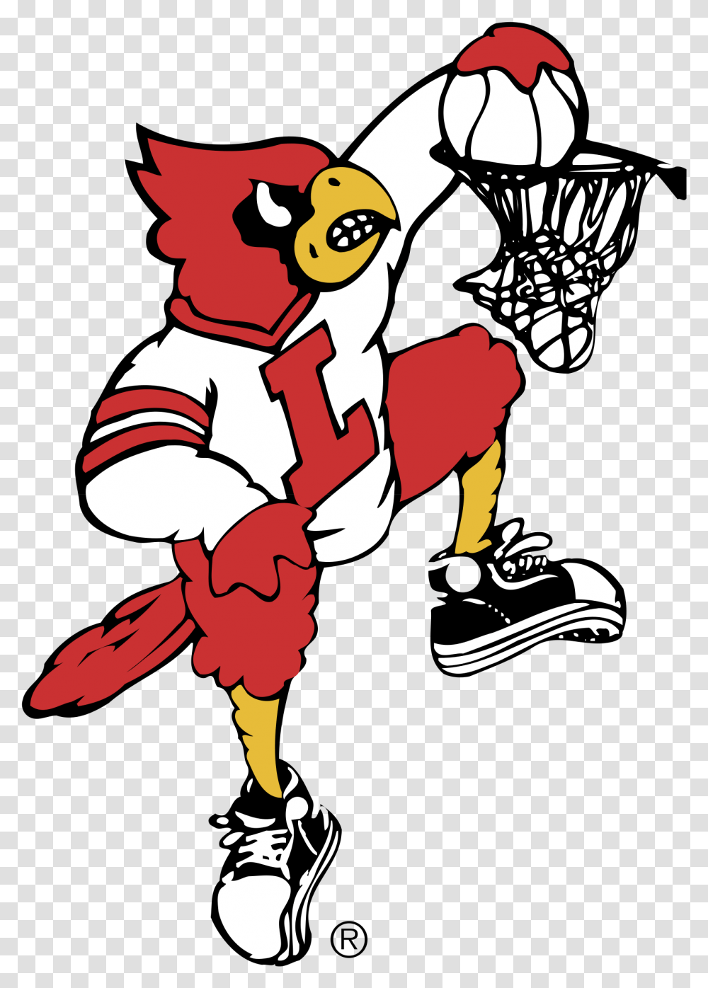 Download Louisville Cardinals Logo Louisville Dunking Cardinal, Clothing, Apparel, Shoe, Footwear Transparent Png