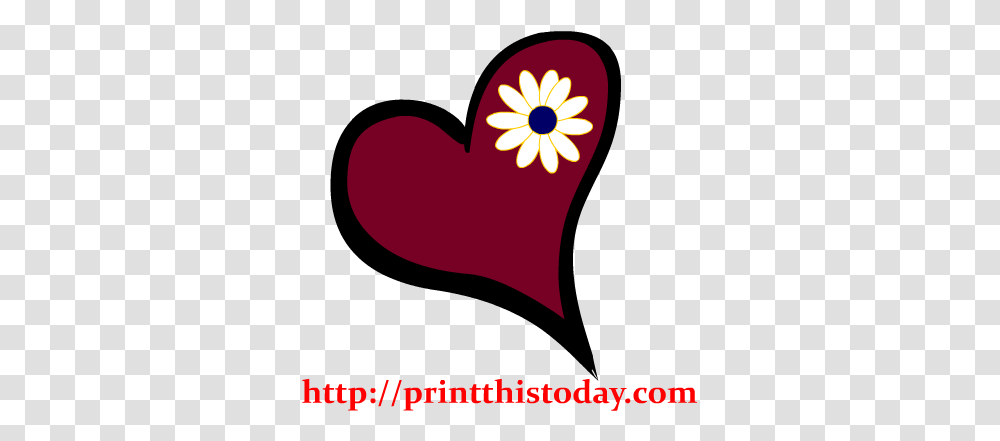 Download Love Clipart Cute Heart Heart And Flower Clipart Heart, Text, Label, Plant, Blossom Transparent Png