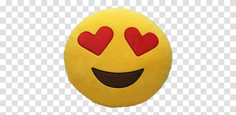 Download Love Heart Emoji Pillow Full Size Image Pngkit Emoji Pillow, Baseball Cap, Cushion, Pac Man, Produce Transparent Png