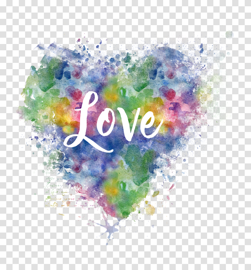 Download Love Heart Here Watercolor Watercolour Love Heart Painting Transparent Png