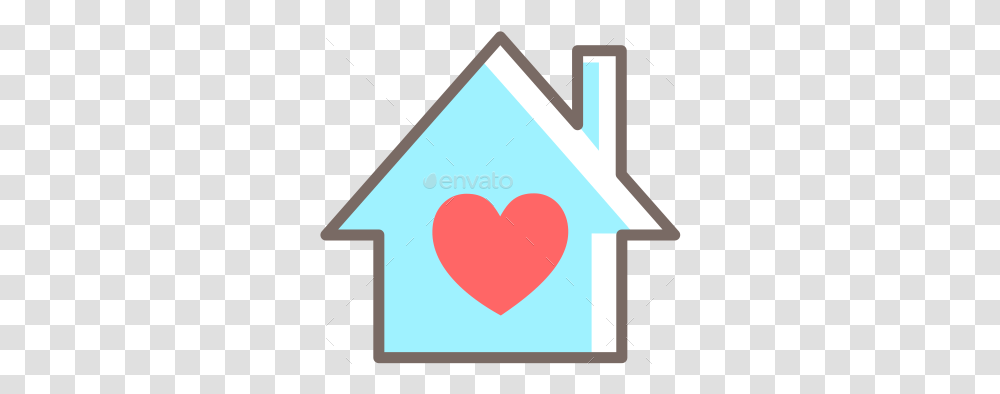 Download Love Home Love Home, Heart, Text, Triangle, Label Transparent Png