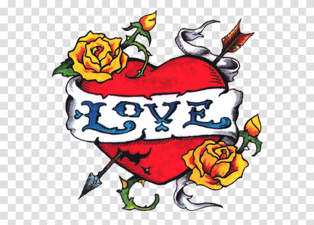 Download Love Tattoo Kitsch Stickpng Color Tattoo, Label, Text, Plant, Food Transparent Png