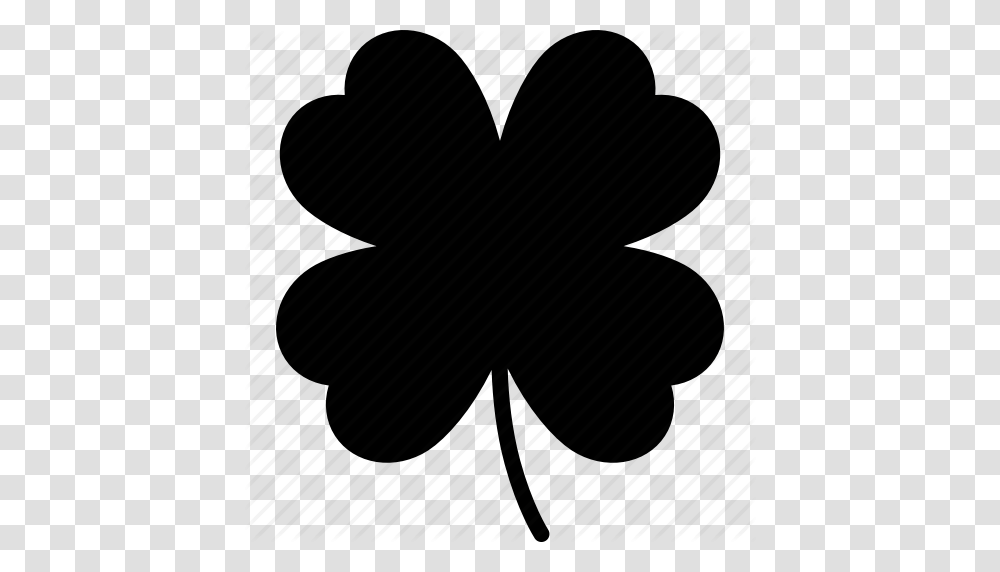 Download Luck Icon Clipart Shamrock Four Leaf Clover Luck, Silhouette, Piano, Musical Instrument, Plant Transparent Png