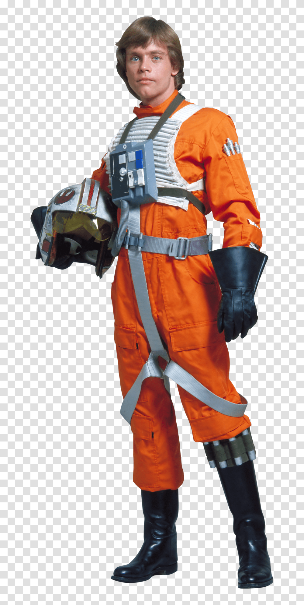 Download Luke Skywalker Rebel Pilot X Wing Pilot Costume, Person, Human, Fireman, Clothing Transparent Png