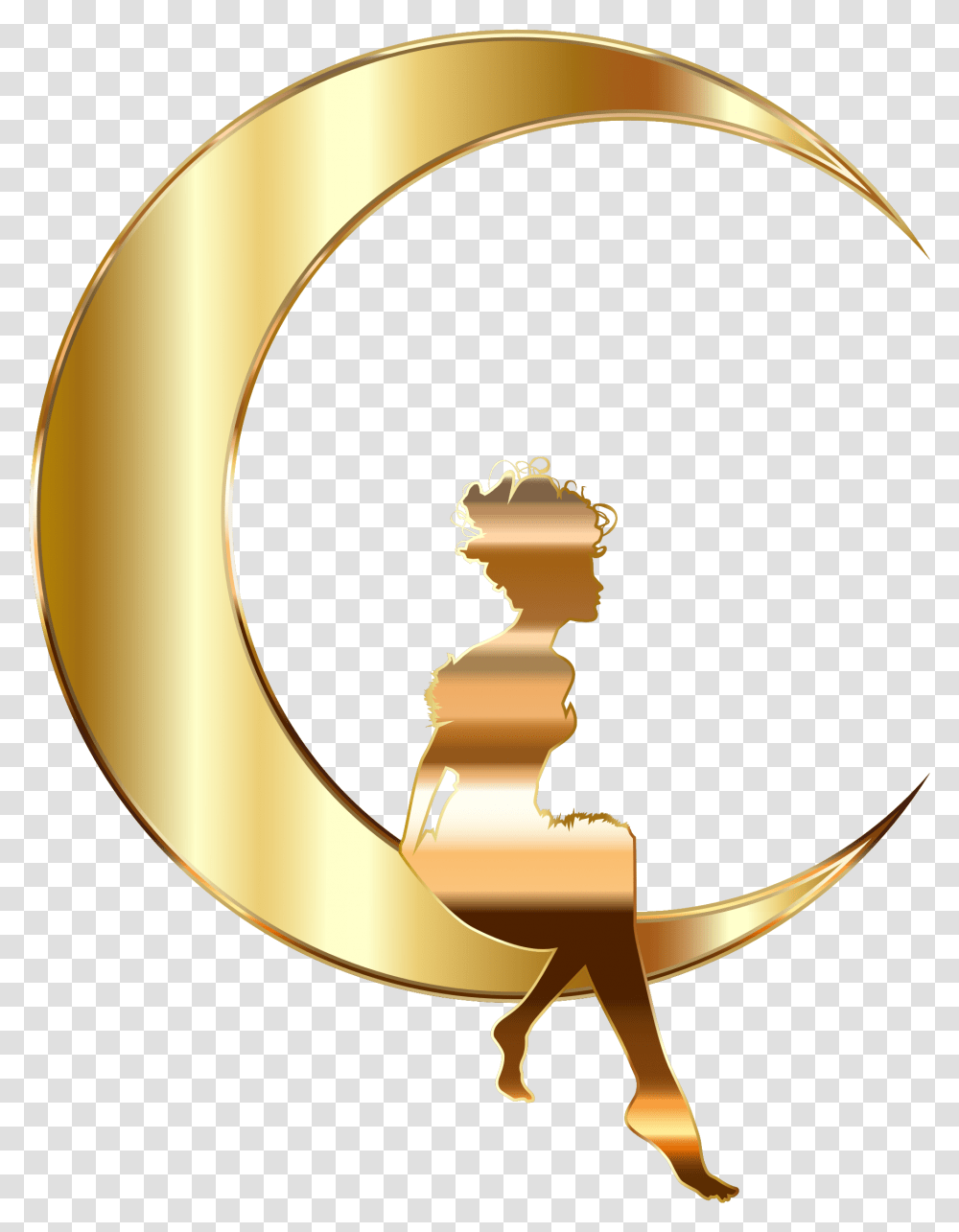 Download Lunar Clipart Background Gold Moon Crescent Moon Gold, Label, Text, Outdoors, Logo Transparent Png