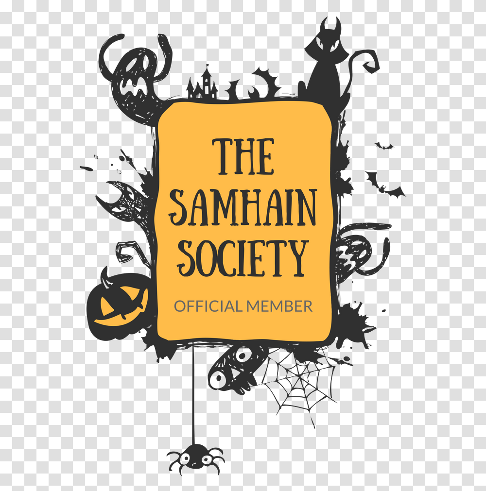 Download Macabre Member Of The Samhain Society Halloween Halloween Vector, Poster, Advertisement, Text, Label Transparent Png
