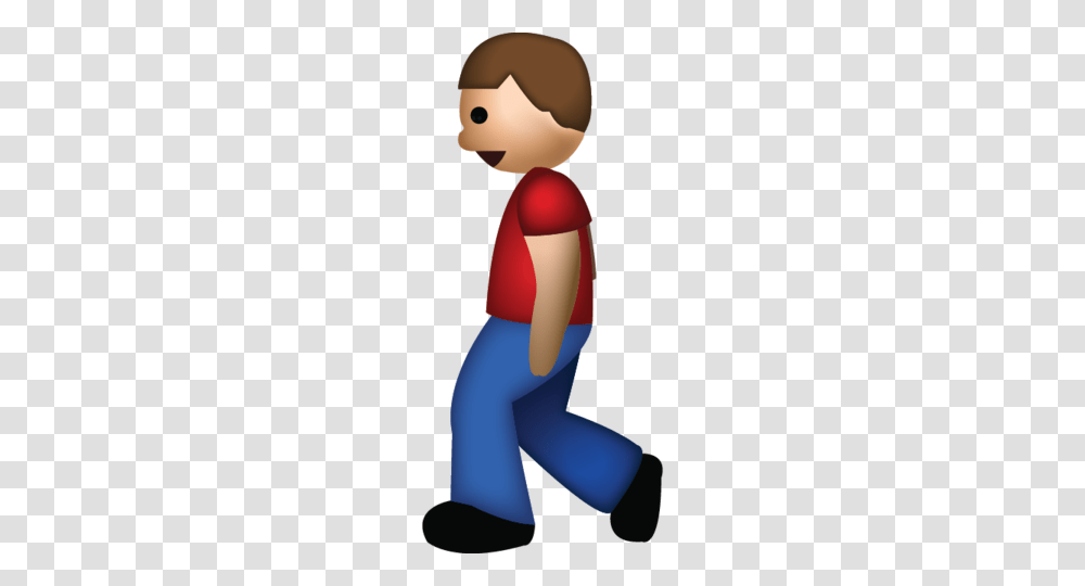 Download Man Walking Emoji Emoji Island, Standing, Kneeling, Toy, Female Transparent Png