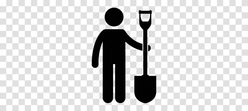 Download Man With A Shovel Clipart Tradesman Shovel Tool, Piano, Silhouette, Face Transparent Png