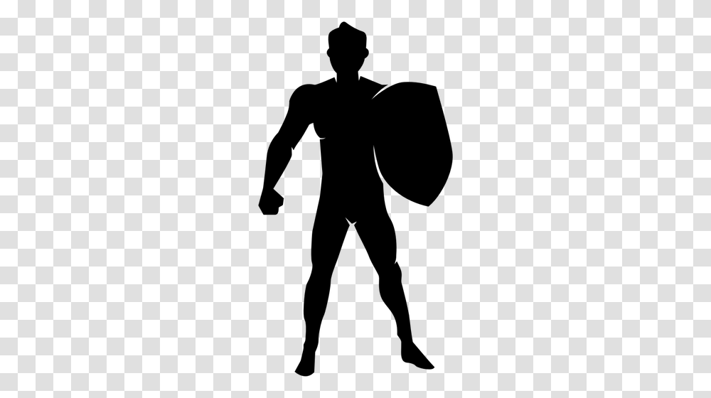 Download Man With Shield Silhouette Clipart Clip Art, Gray, World Of Warcraft Transparent Png