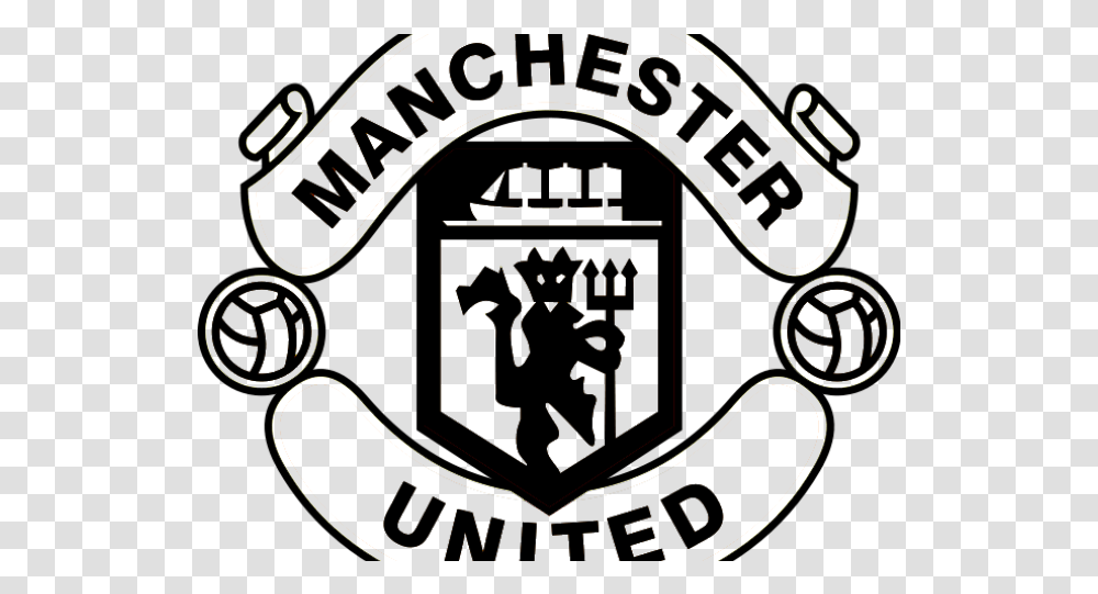 Download Manchester United Logo Clipart Manchester United Black And White Logo, Symbol, Trademark, Emblem, Armor Transparent Png