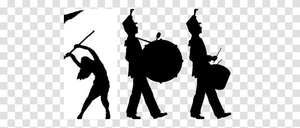 Download Marching Band Silhouette Clipart Marching Band Musical, Stencil, Person, People, Leisure Activities Transparent Png