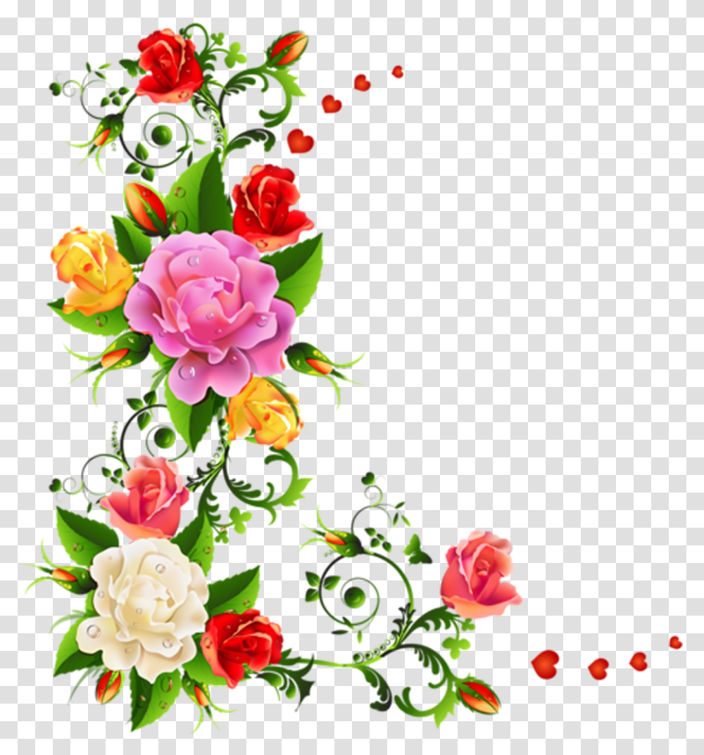 Download Marcos Con Flores Flower Colored Border Design, Graphics, Art, Floral Design, Pattern Transparent Png