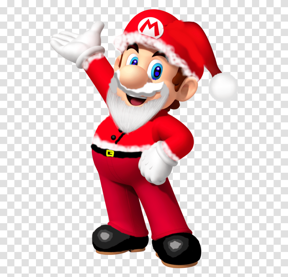 Download Mario Santa By Purple Christmas Mario Super Mario, Toy, Mascot, Elf Transparent Png