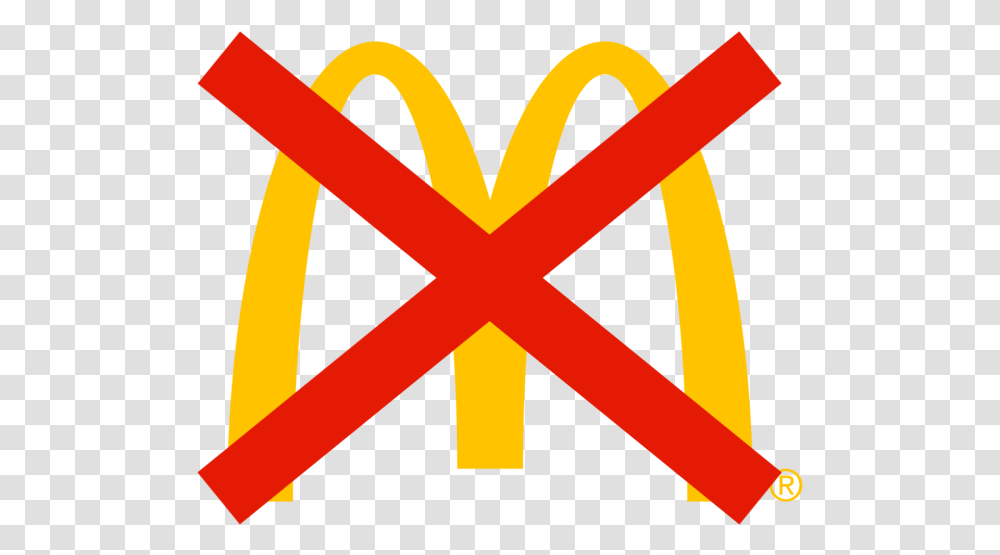 Download Mcdonalds Logo With X Full Size Image Pngkit Mcdonalds Logo With Slash, Symbol, Trademark, Star Symbol, Lighting Transparent Png