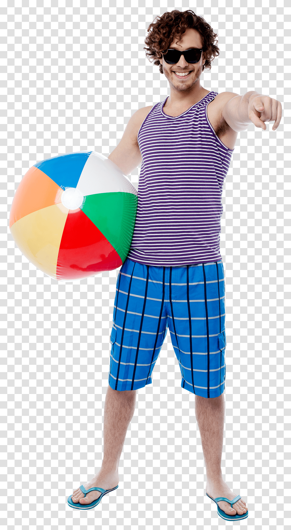 Download Men With Beach Ball Image Going To Beach Transparent Png