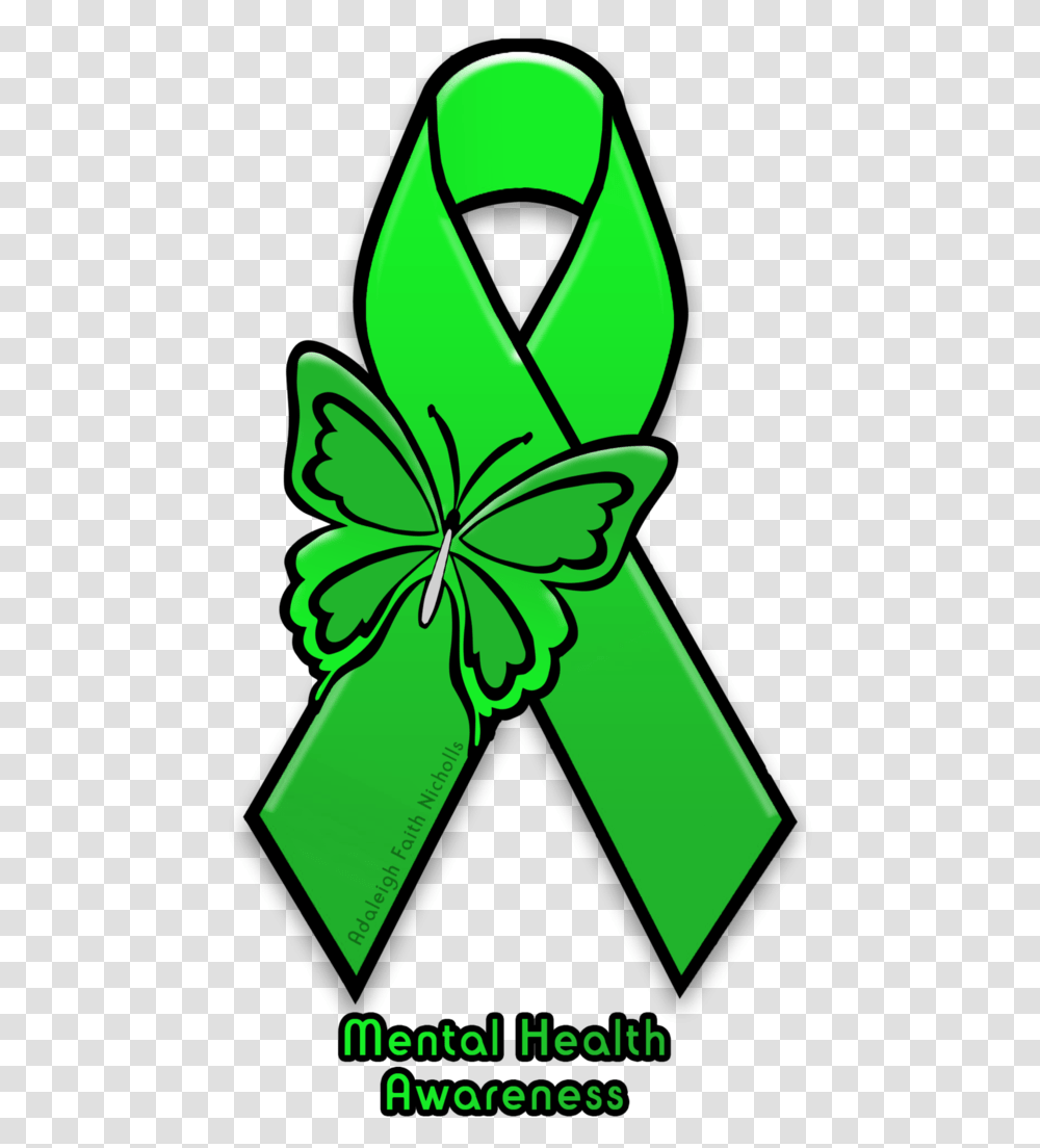 Download Mental Health Awareness Ribbon Mental Health Cerebral Palsy Awareness Color, Green, Plant, Symbol Transparent Png