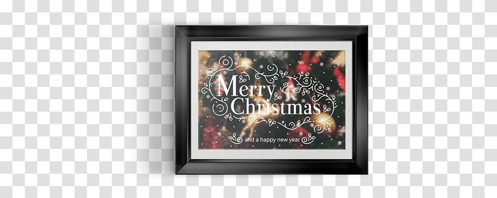 Download Merry Christmas Card Picture Frame Image With Picture Frame, Monitor, Screen, Electronics, Text Transparent Png