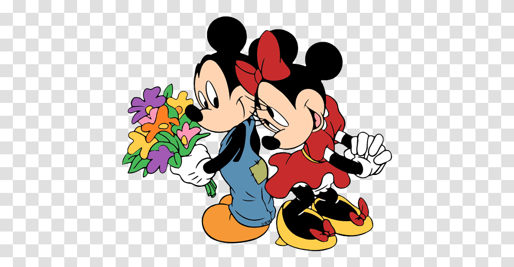 Download Mickey Minnie Mouse Clip Art Mickey And Minnie With Flower, Graphics, Hand, Pillow, Cushion Transparent Png
