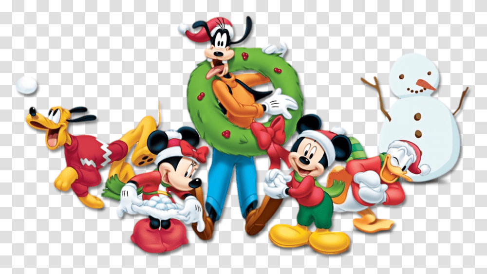 Download Mickey Minnie Pluto Goofy Mouse Christmas Clipart Disney Christmas, Performer, Person, Human, Super Mario Transparent Png