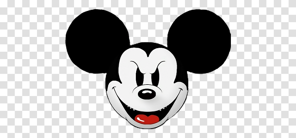 Download Mickey Mouse Head Clipart Royalty Free Stock Mickey Mouse Angry Face, Stencil, Symbol, Logo, Trademark Transparent Png