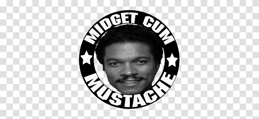 Download Midget Cum Mustache Lando Calrissian, Label, Text, Person, Face Transparent Png