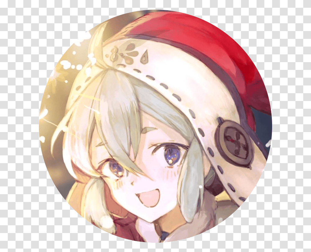 Download Miss Santa Icon Circle Anime Girl Icon Full Anime Girl Circle, Helmet, Clothing, Apparel, Comics Transparent Png