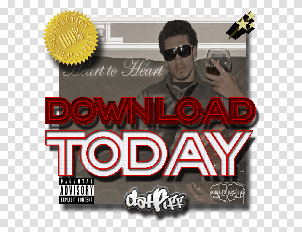 Download Mixtape Parental Advisory Image With Language, Sunglasses, Advertisement, Poster, Person Transparent Png