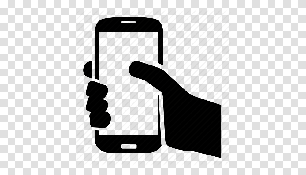 Download Mobile Phone In Hand Icon Clipart Computer Icons, Piano, Bag, Electronics, Briefcase Transparent Png