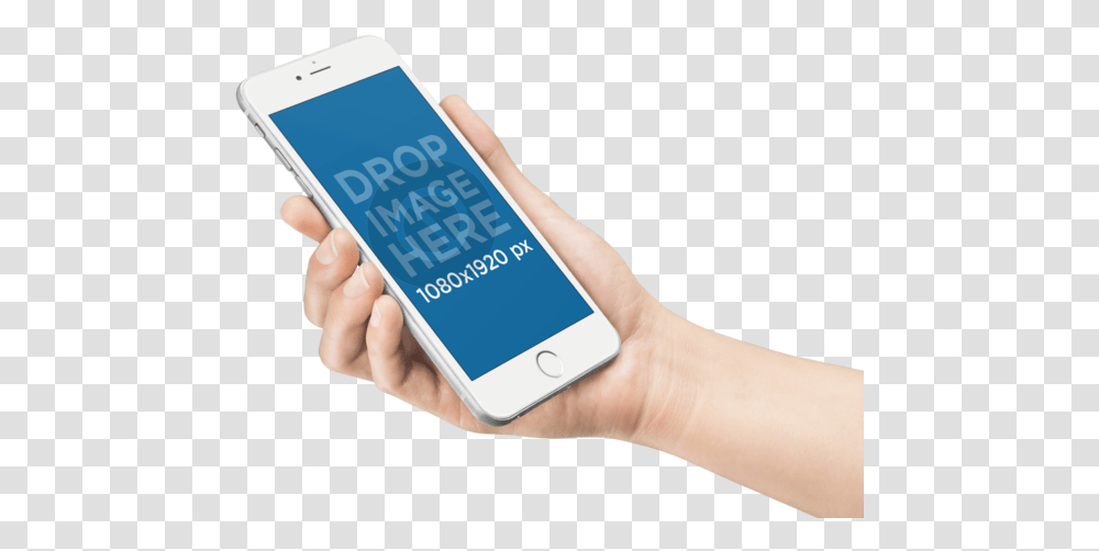 Download Mockup Template Of A Woman Holding Iphone 6 Plus Smartphone, Person, Human, Electronics, Mobile Phone Transparent Png