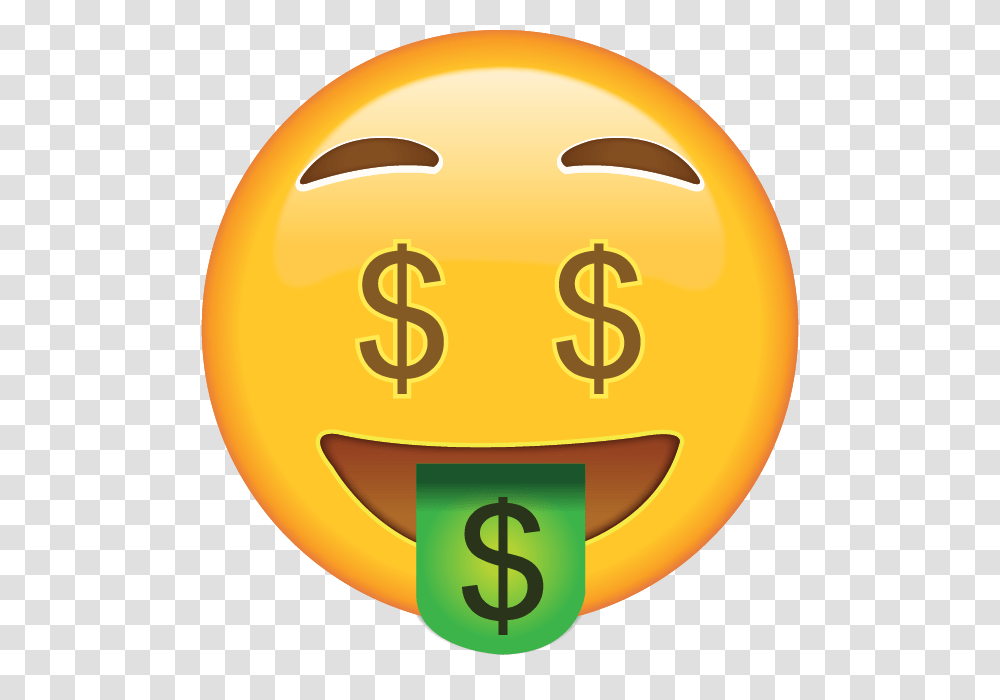Download Money Face Emoji Emoji Island, Plant, Label Transparent Png