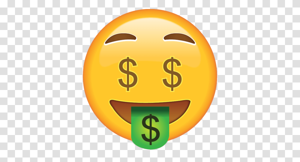 Download Money Face Emoji Icon Emoji Party Emoji Emoticon Money, Plant Transparent Png